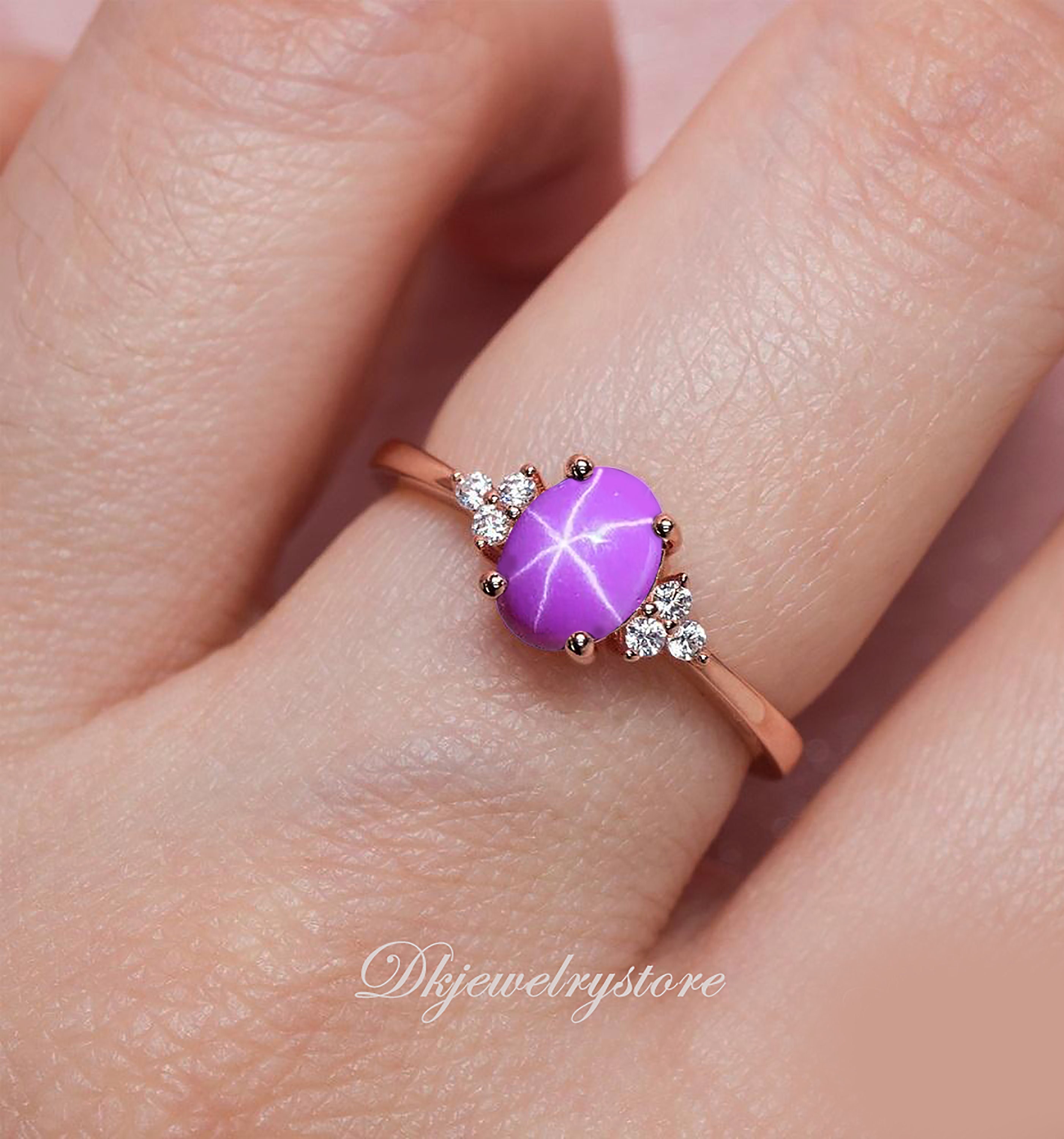 Art Nouveau Pink Star Sapphire Ring | Sierra Jewelry Co