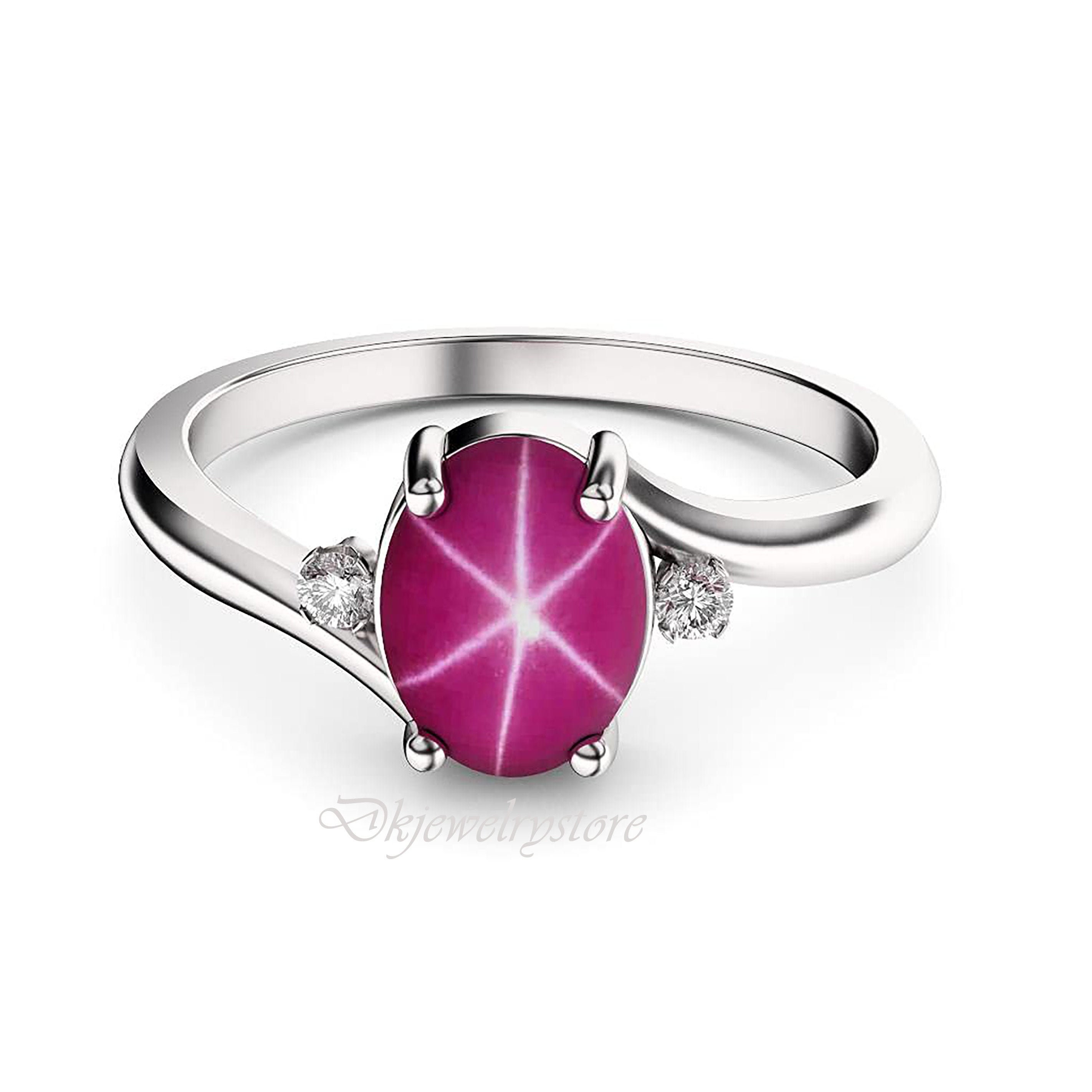 Fine Pink Lindy Star Sapphire Engagement Ring, Star Sapphire Ring ...