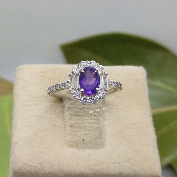 page title,Amethyst February 925 Sterling Silver Free Ring Size