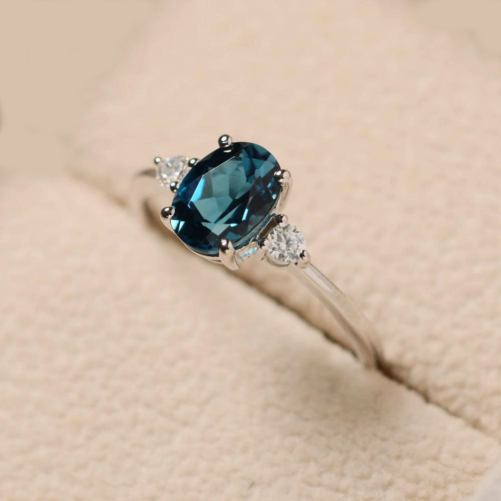 London Blue Topaz Ring Topaz Stacking Ring Promise Ring - Etsy