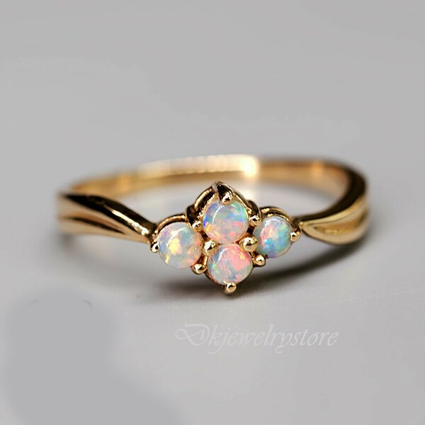 Antique Opal Ring, October Birth Stone, Dainty Opal Ring, Promise Ring Couple, Vintage Opal Ring, Propose Ring, Opal Solitaire