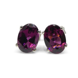 garnet stud earrings, natural rhodolite, 14k garnet earrings, rhodolite garnet earrings, january birthstone, 2nd anniversary gift