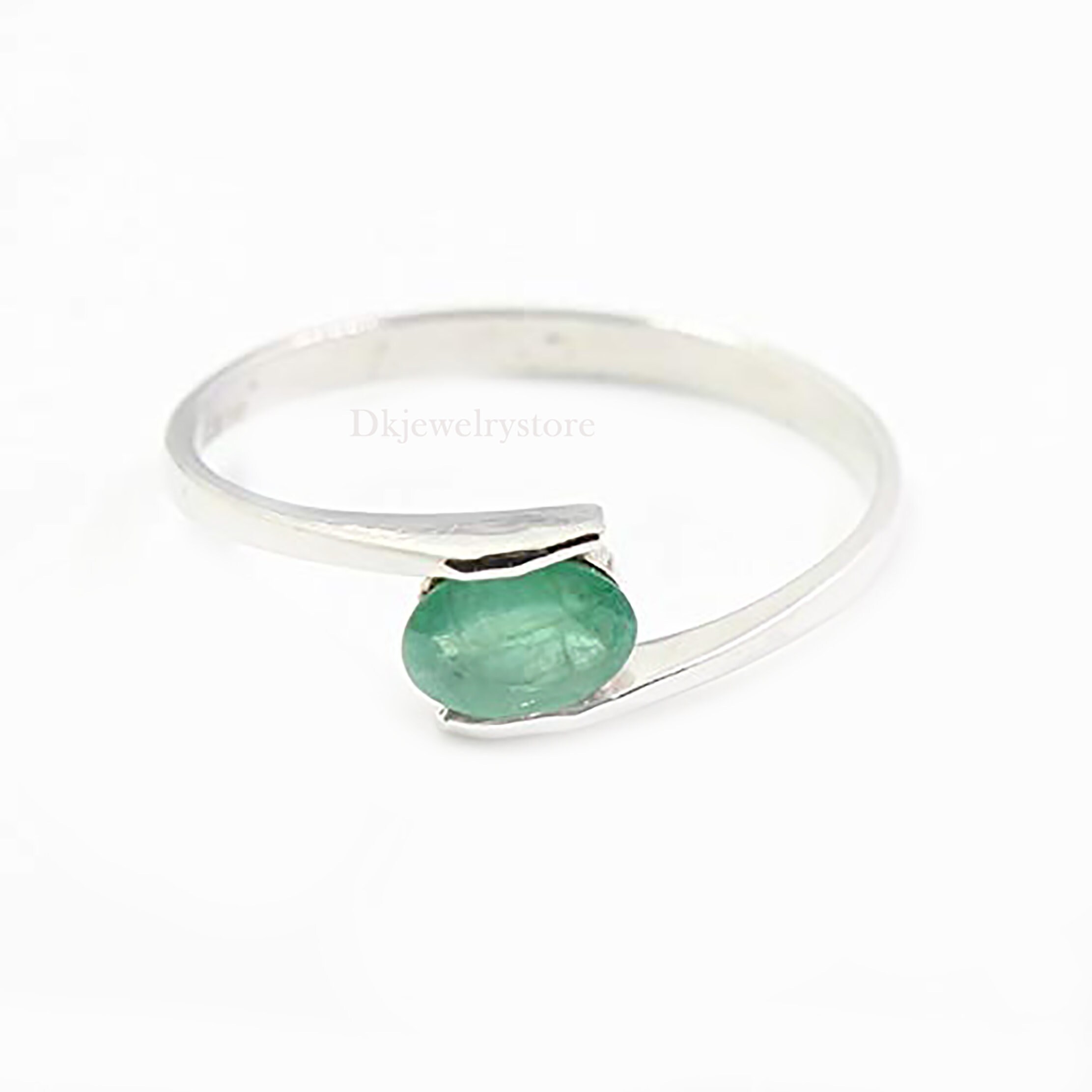 Tension set ring genuine emerald ring emerald sterling Etsy