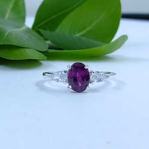 Rhodolite Garnet Ring, Engagment Rings, January Birthstone Ring, Natural Garnet Ring, 3rd Anniversary Gift for Her