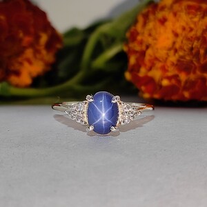 Star Sapphire Ring, Star Engagement Ring, Lindy Star Ring, Star ...