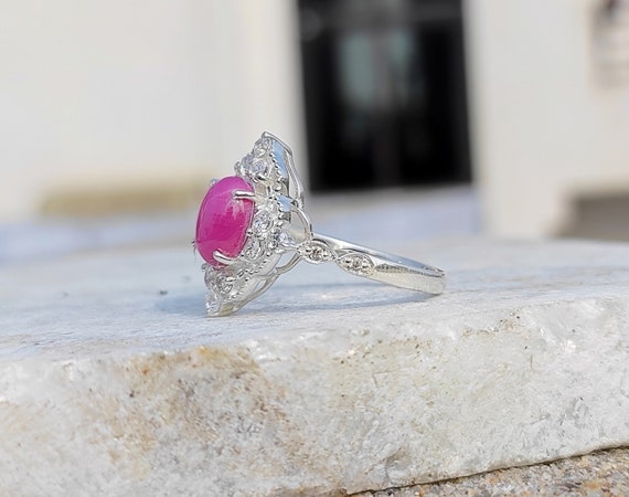 Bague saphir toile rose saphir toile rose bague de promesse