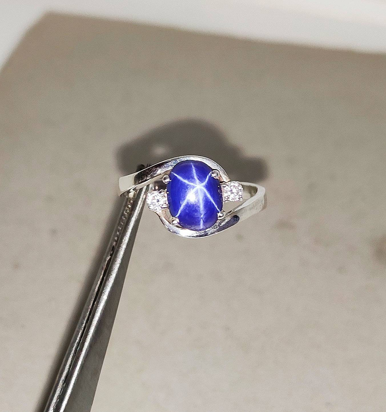 Star Sapphire Rings Blue Star Sapphire Ring Engagment Rings | Etsy