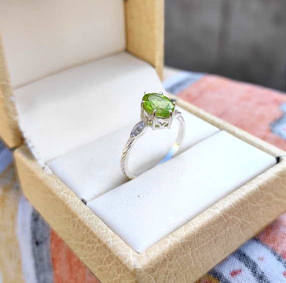 Antique Peridot Ring August Birthstone Dainty Ring Birthstone