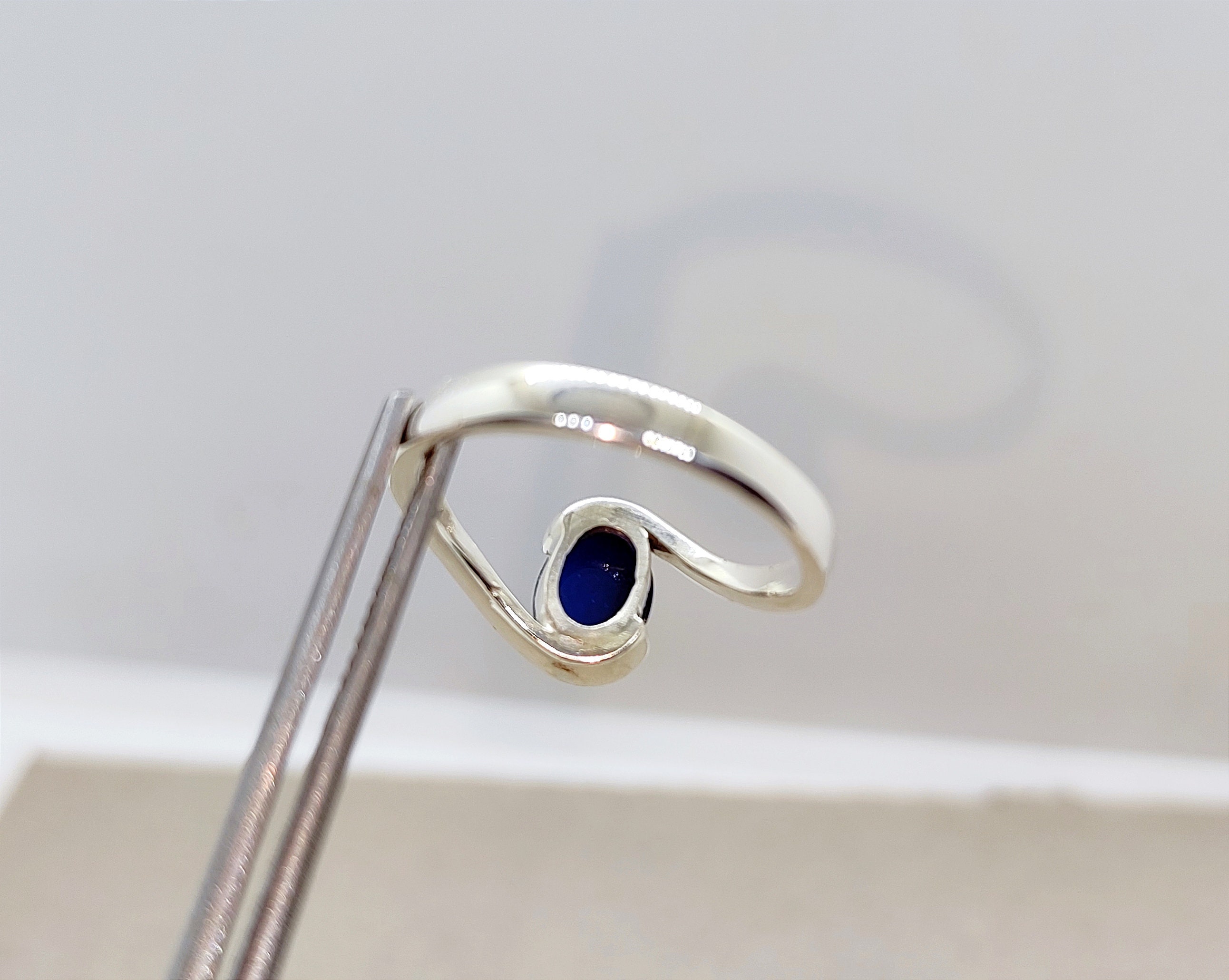 Blue Star Sapphire Ring Tension Set Ring Lab Star Sapphire - Etsy