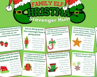 Búsqueda del tesoro de los elfos navideños: Juego de actividades navideñas (Descarga PDF)