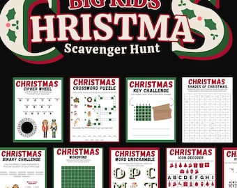 Búsqueda del tesoro navideña para niños mayores y adolescentes (Descarga PDF)