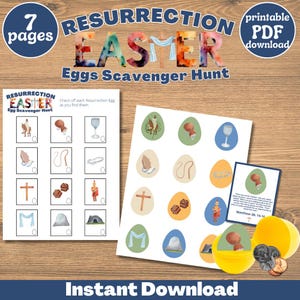 Resurrection Eggs Easter Download with Scavenger Hunt - Christ Centered Fun with Bible Verses
