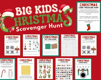 Búsqueda del tesoro navideña para niños mayores y adolescentes (Descarga PDF)