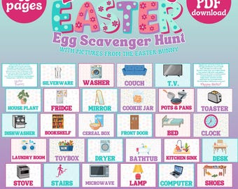 Búsqueda del tesoro con imágenes de huevos de Pascua: Búsqueda del tesoro para niños pequeños (Descarga PDF)