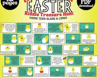 Búsqueda del tesoro de Pascua para adolescentes: Acertijos de la jerga de la generación Z (Descargar PDF)