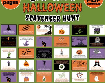 Búsqueda del tesoro de Halloween para niños mayores: Acertijos y pistas (Descarga PDF)