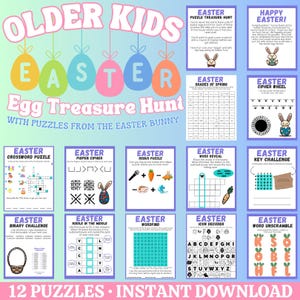 Easter Egg Puzzle Scavenger Hunt for Big Kids (PDF Download)