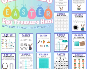 Búsqueda del tesoro con huevos de Pascua para niños mayores (Descarga en PDF)