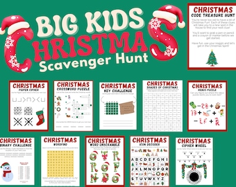 Búsqueda del tesoro navideña para niños mayores y adolescentes (Descarga PDF)