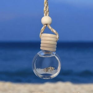 Beach Inspired Car Diffuser: Hanging Air Freshener with Seashells