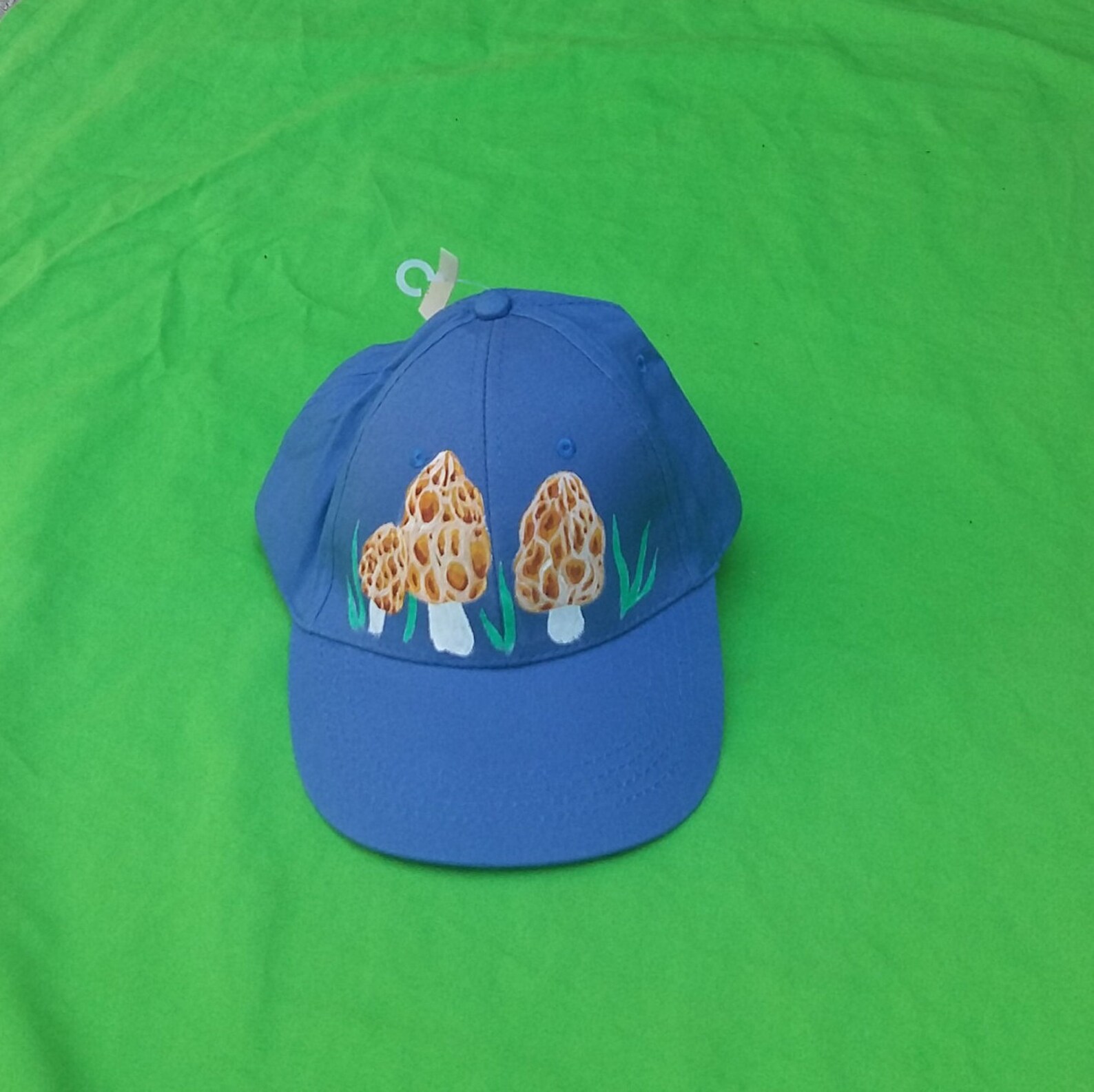Painted mushroom hat Morel hunter hat Fungi art Morel Etsy