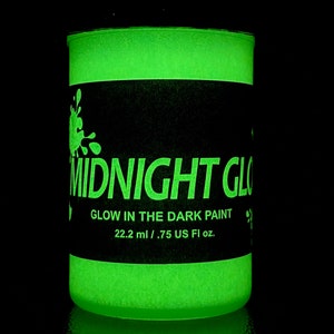 Midnight Glo Acrylic Paint Black Light Reactive Set of 8 Bottles0.75oz  Great for Crafts, Art & DIY Projects, Blacklight Party 