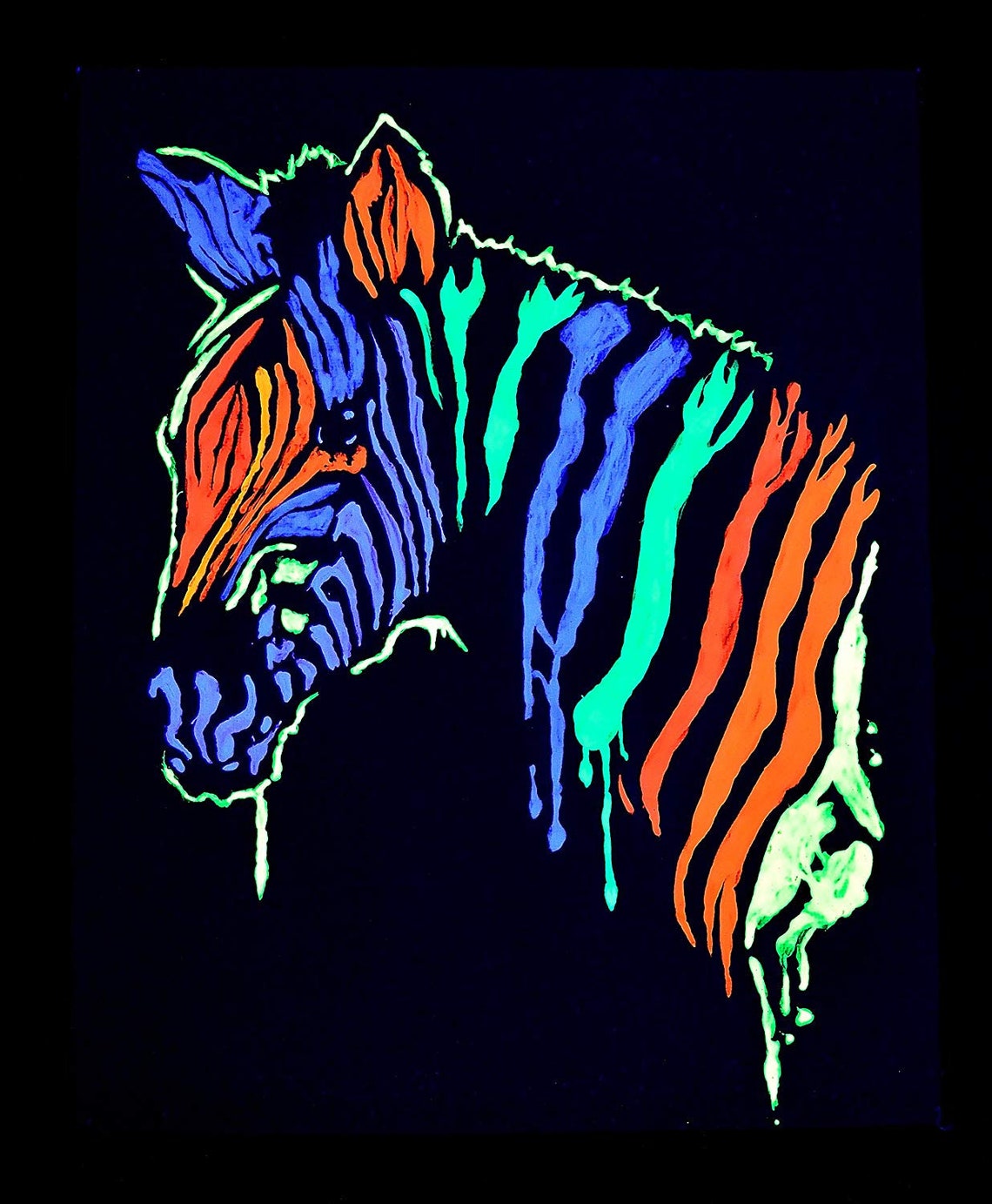 Midnight Glo Acrylic Paint Black Light Reactive Set of 8 Etsy