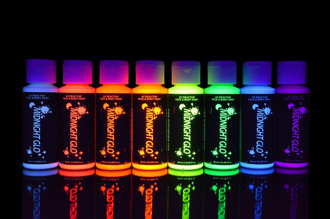 Neon Glow In The Dark Face Paint Crayons, Uv Body Black Light Glow