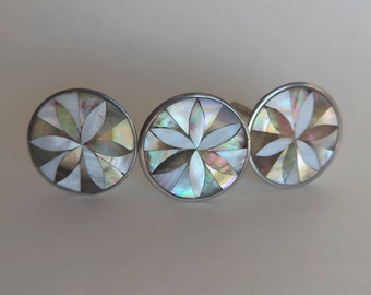 Black Lotus Mother of Pearl Dresser Pull Knob - Drawer pull,  cabinet Knobs and Pulls, Elegant, Unique, Decorative Cabinet Pulls