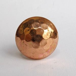Hammered Copper Knob Round Dresser Drawer Knob Pull Handle