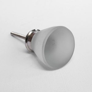 Frosted White Beach Glass Knob - Glass Dresser Drawer Pull Knob, Cabinet Knob, Clear Sea Glass Knob, Dresser Knob, Coastal