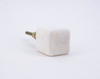White Quartz Knob  -  White Stone Drawer Pulls, Drawer Knobs, Cabinet Knobs and Pulls, Unique, Decorative, Quartz Pull Knob