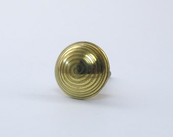 Mini Gold Brass Spiral Knob – Handmade Decorative Drawer Pull