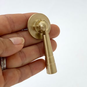 Gold Drop Knob - Drawer Knobs and pulls, Gold Brushed Brass Finish, Cabinet Knobs and Pulls, Solid Brass Metal, Modern Knob