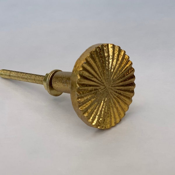 Gold Radial Knob - Dresser Knob, Modern Knobs and Pulls, Cabinet Knob