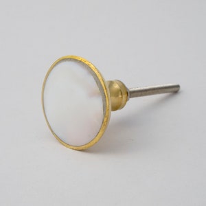 Mother of Pearl Knob - Gold Dresser Drawer Pull Knob, Beautiful Gold Metal, Brass Knobs and Pulls, Elegant, Unique, Decorative Cabinet Pulls