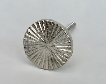 Silver Radial Knob - Dresser Knob, Modern Knobs and Pulls, Cabinet Knob