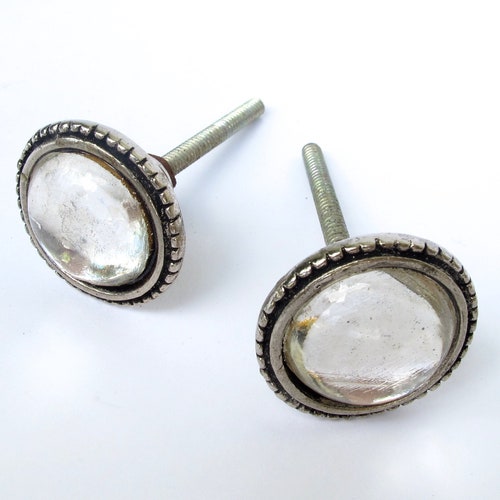Mercury Glass Knob Drawer Pulls Glass Knobs Knobs Etsy