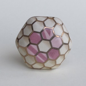 Mother of Pearl Tortoise Shell Knob - Beautiful Ceramic Drawer Pull, Cabinet Knob, Unique Knobs and Pulls, Decorative Knobs and Pulls