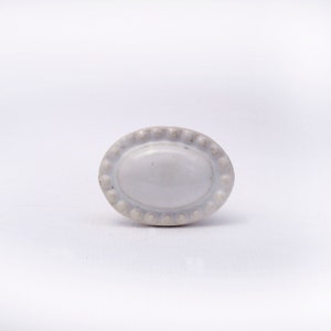 Petite Halo Knob - Ivory - Decorative Ceramic Drawer Pull Knob, Dresser Knobs, Decorative Knobs and Pulls, Unique Ceramic Knob, Pull Knob