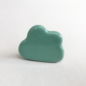 Cloud Knobs - Emerald - Fun Drawer Pull, Cute Cloud Pull Knob, Kids Dresser Pull, Knobs and Pulls, Dresser Knobs, Ceramic Knob