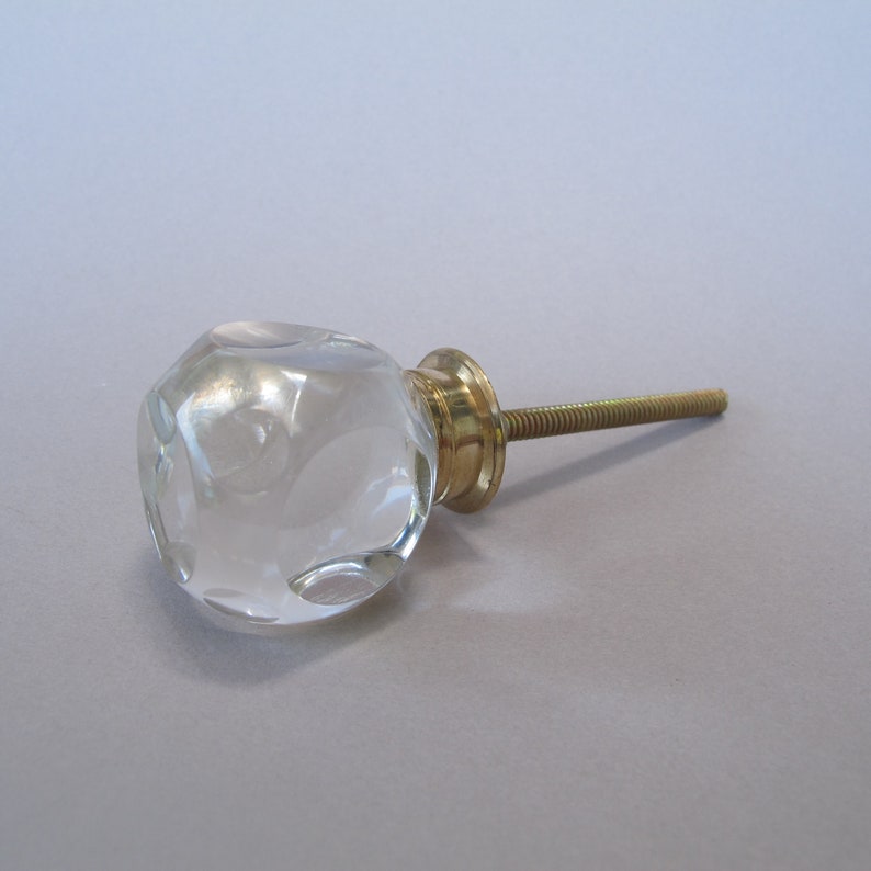 Crystal Luna Knob Glass Knob Glass Pull Knobs and Pulls Etsy