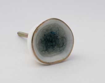 Gray Sea Glass Ceramic Knob – Unique Cabinet Drawer Pull
