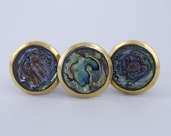 Black Mother of Pearl Galaxy Knob - Drawer Knob, Dresser Knob, Cabinet Knobs and Pulls, Unique Decorative Pull Handles, Gold Brass Knob