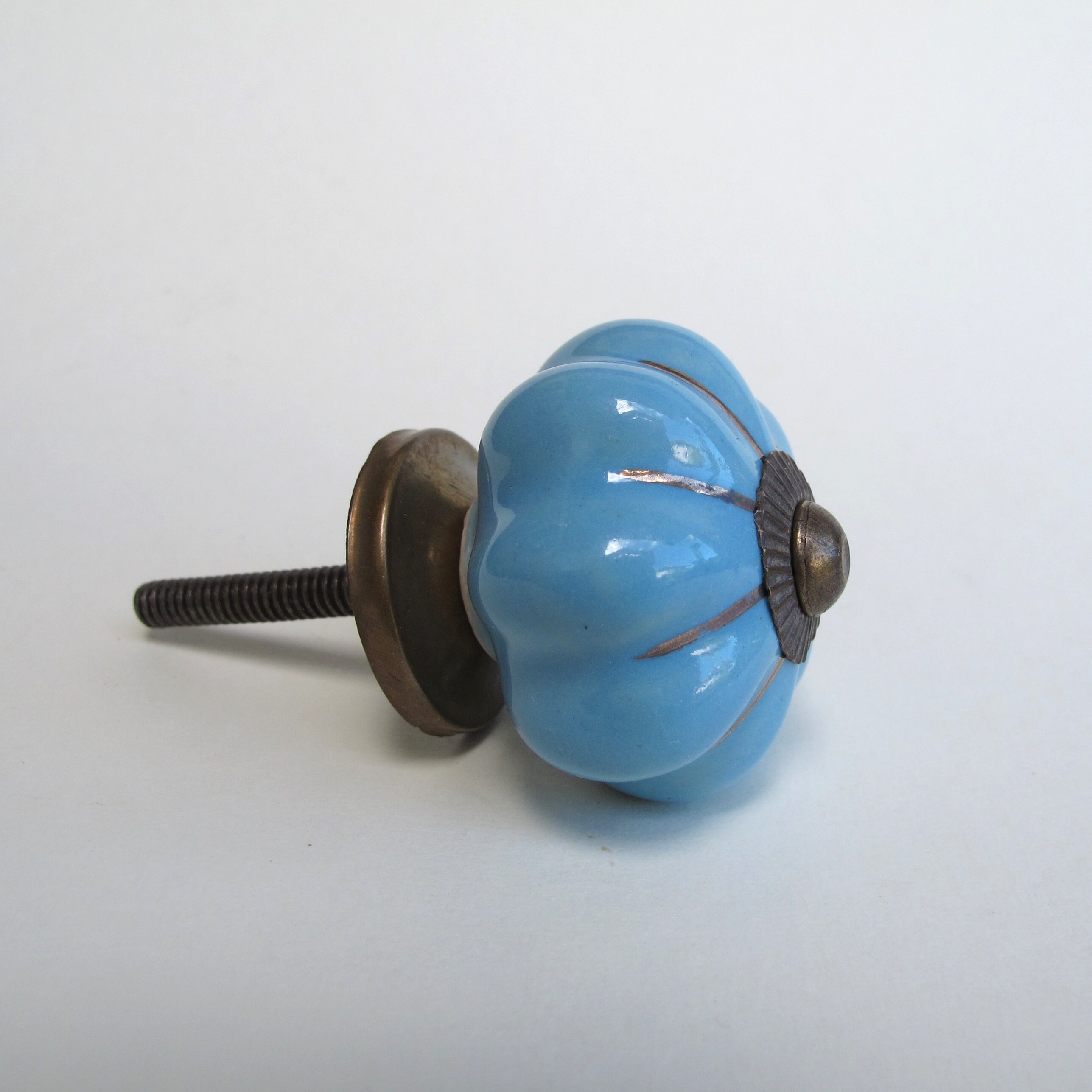 Marigold Knob Azul Tirador de cajón de cerámica / Perilla | Etsy