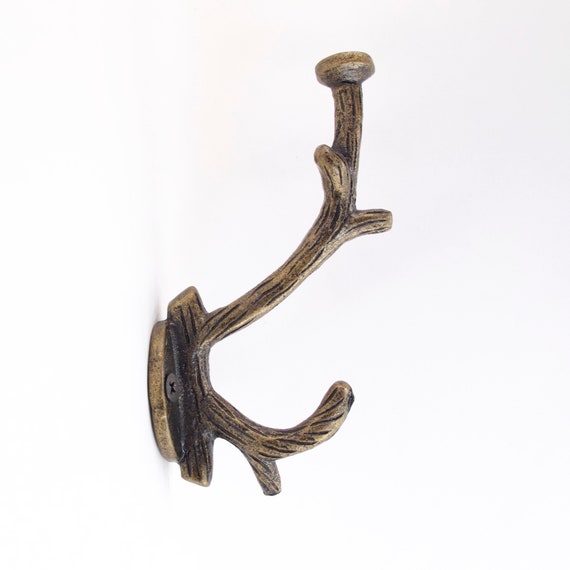 Bronze Branch Hook Small Wall Mount Coat Hook Wall Mount Vintage