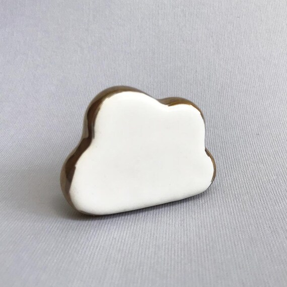 Cloud Knobs White And Gold Cute Drawer Knob Cabinet Pull Etsy