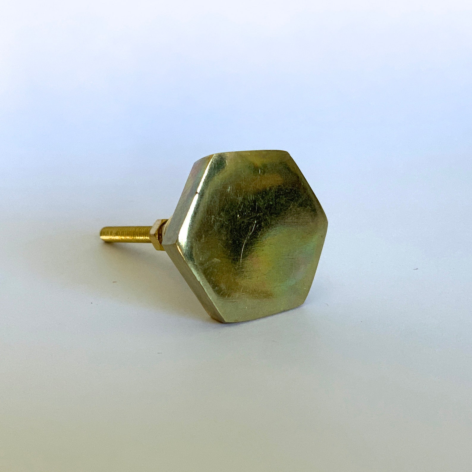 Gold Hexagon Knob Modern Drawer Pulls Drawer Knobs Etsy