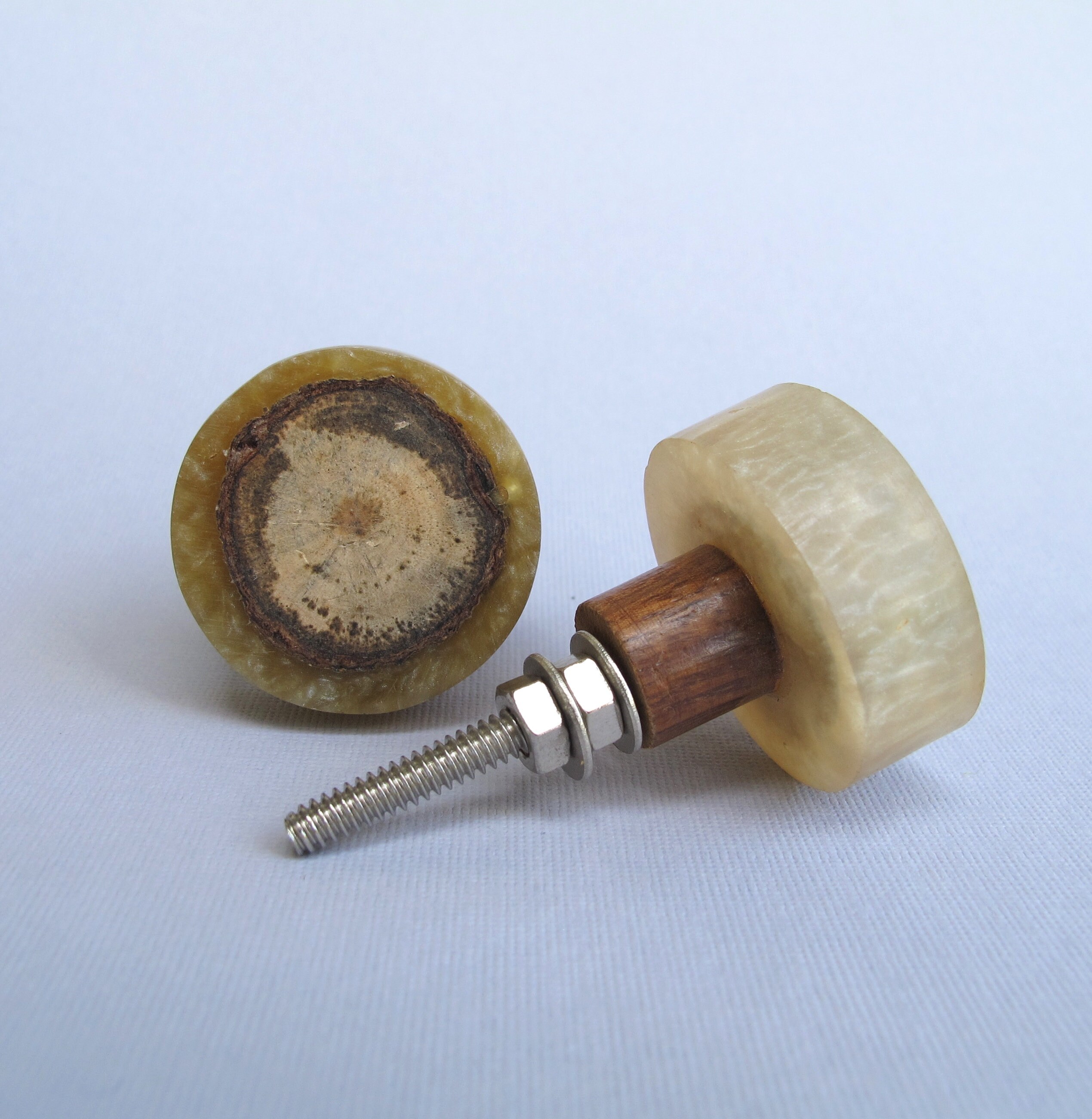 Geia Knob - Round Wood - Unique Cabinet Pull, Decorative