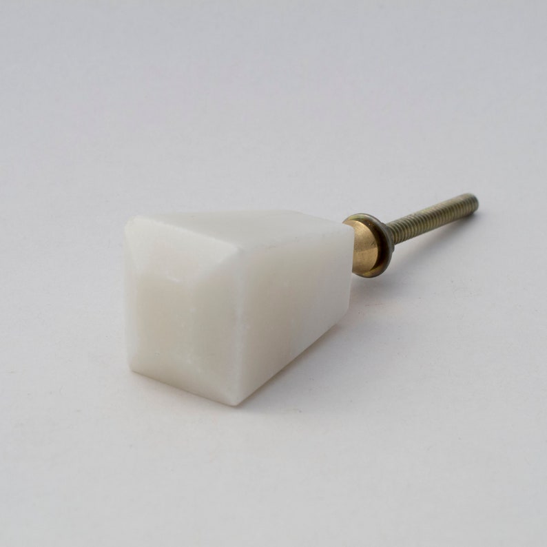 Quartz Knob White Stone Drawer Knob Dresser Knob Etsy